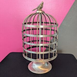 Birdcage Earrings Holder with Bird on Top